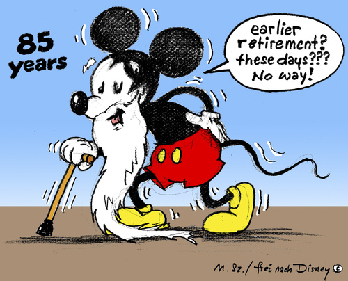 Cartoon: Happy Birthday (medium) by MarkusSzy tagged system,retirment,85,mouse,mickey