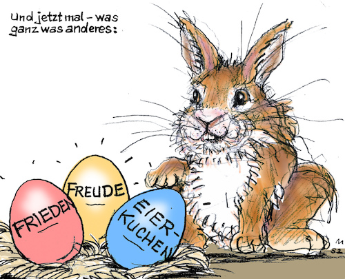 Cartoon: Osternest (medium) by MarkusSzy tagged ostern,osterhase,eier,optimismus,trotz,krisen