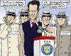 Cartoon: Rating Agents (small) by MarkusSzy tagged eu,usa,euro,crisis,ratingagencies,geithner