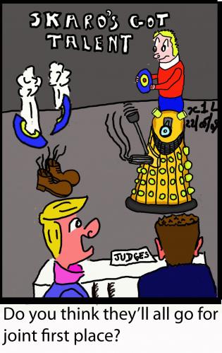 Cartoon: Talent Contest (medium) by chriswannell tagged daleks,talent,skaro,gag,cartoon