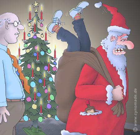 Cartoon: Weihnachten wird abgerechnet! (medium) by moonman tagged weihnachtsmann,rache,vergeltung,verhaftung