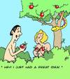 Cartoon: First Bite (small) by aarbee tagged adam,eve,eden,serpent