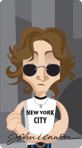 Cartoon: John Lennon in NY (medium) by mostro tagged lennon,beatles,cartoon,vector,fan,art,john,ny,new,york
