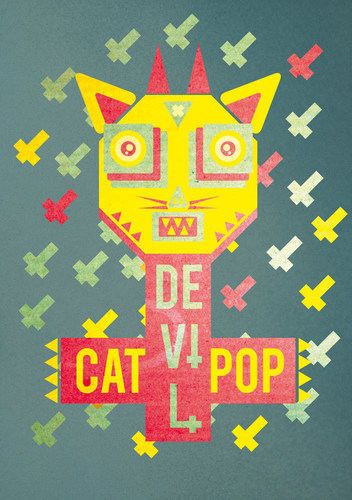 Cartoon: devil cat pop (medium) by elmoro tagged illustration,illustrator,digital,vector,psychedelic,trip,art