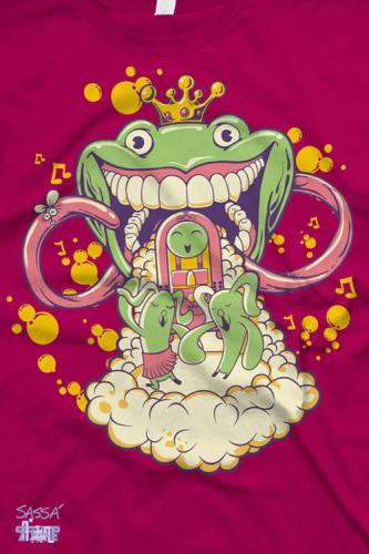 Cartoon: Junkie Box (medium) by sassatattoo tagged frog,bunny,rabbit,green,pink,magenta,purple,cloud,bubbles,music,sound,brasil,brazil