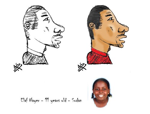 Cartoon: Talal Nayer by Elaf Nayer (medium) by Nayer tagged elaf,nayer,talal,sudan,cartoonist,portrait,young,girl