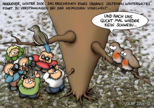Cartoon: Blauschwanz (medium) by ralfschnellegmxde tagged birding,vogelbeobachtung,vögel