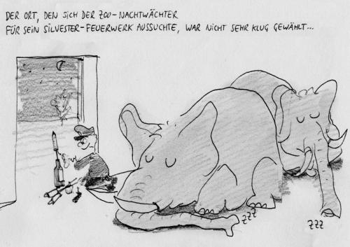 Cartoon: Nachtwächter (medium) by ralfschnellegmxde tagged silvester,new,year,zoo