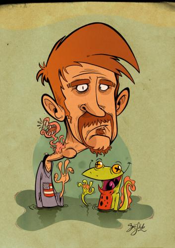 Cartoon: Douglas TenNapel (medium) by Dirk ESchulz tagged douglas,tennapel,douglas tennapel,karikatur,portrait,verrücktheit,hommage,spieledesigner,comiczeichner,charakterdesigner,earthworm jim,neverhood,exzentrik,bizarr,schrullig,sonderbar,spleen,andersartig,anders,abweichend,skurrilitätverschroben,absonderlich,kautzig,eigenwillig,skurril,surreal,illustration,douglas,tennapel,earthworm,jim