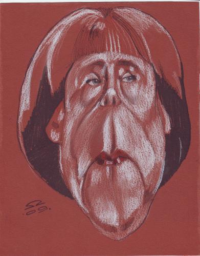 Cartoon: Angela Merkel (medium) by zed tagged angela,merkel,prime,minister,germany,portrait,caricature,famous,people