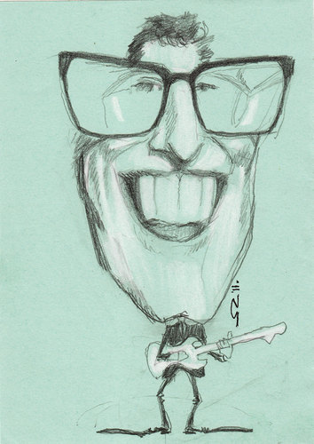 Cartoon: Buddy Holly (medium) by zed tagged charles,hardin,holley,usa,musician,singer,rock,and,roll,portrait,caricature