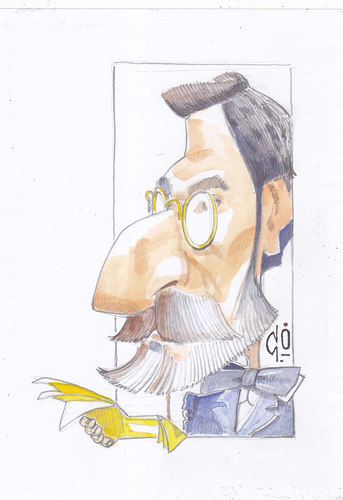 Cartoon: Joseph Pulitzer (medium) by zed tagged joseph,pulitzer,mako,hungary,journalist,new,york,usa,portrait,caricature,award