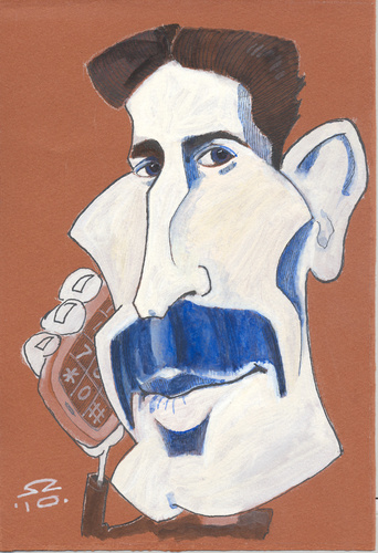 Cartoon: Nikola Tesla (medium) by zed tagged nikola,tesla,inventor,croatia,new,york,usa,famous,people,portrait,caricature