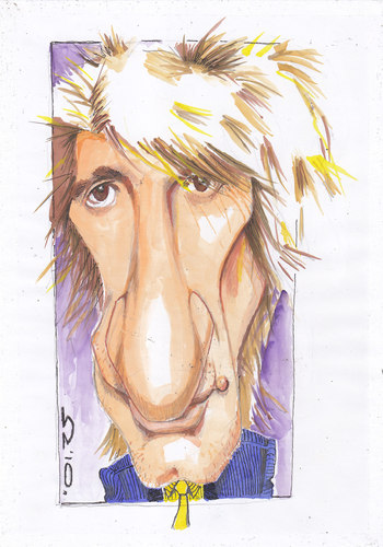 Cartoon: Rod Stewart (medium) by zed tagged caricature,portrait,people,famous,singer,music,rock,england,london,stewart,rod