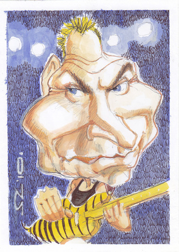 Cartoon: Sting (medium) by zed tagged gordon,matthew,thomas,sumner,uk,musician,rock,and,roll,singer,portrait,caricature