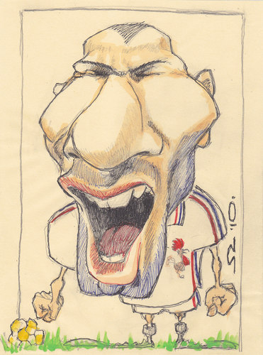 Cartoon: Zidane (medium) by zed tagged zinedine,zidane,france,football,sport,famous,people,portrait,caricature