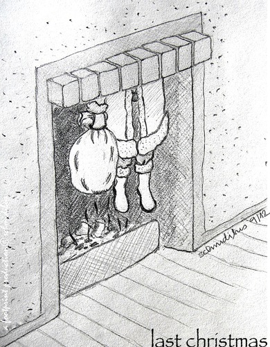 Cartoon: last christmas (medium) by schmidibus tagged unglück,weihnachtsmann,santa,kamin,christmas