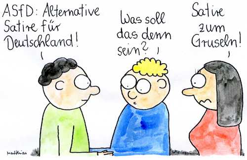Cartoon: Alternative Satire (medium) by Matthias Schlechta tagged afd,aschermittwoch,hetze,verhetzung,satire,poggenburg,afd,aschermittwoch,hetze,verhetzung,satire,poggenburg