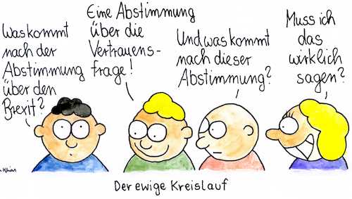 Cartoon: Der ewige Kreislauf (medium) by Matthias Schlechta tagged brexit,großbritannien,misstrauensvotum,vertrauensfrage,parlament,london,unterhaus,europa,may,brexit,großbritannien,misstrauensvotum,vertrauensfrage,parlament,london,unterhaus,europa,may