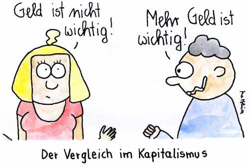 Cartoon: Der Vergleich im Kapitalismus (medium) by Matthias Schlechta tagged geld,kapitalismus,arm,reich,schere,vergleich,geld,kapitalismus,arm,reich,schere,vergleich