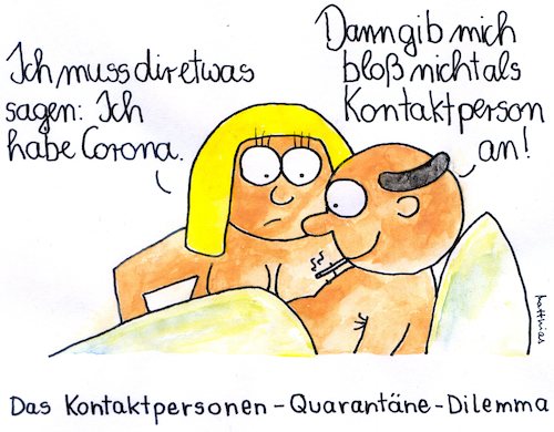 Cartoon: Kontaktpersonen-Dilemma (medium) by Matthias Schlechta tagged corona,covid,pandemie,kontaktverfolgung,kontakt,kontaktperson,infektionskette,nachverfolgung,quarantäne,gesundheitsamt,test,schnelltest,testergebnis,corona,covid,pandemie,kontaktverfolgung,kontakt,kontaktperson,infektionskette,nachverfolgung,quarantäne,gesundheitsamt,test,schnelltest,testergebnis