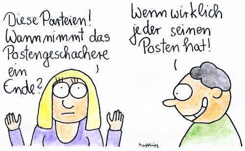 Cartoon: Postengeschachere (medium) by Matthias Schlechta tagged cdu,csu,spd,ämter,positionen,minister,staatssekretär,generalsekretär,parteivorsitzender,parteivorsitzende,parteivorsitz,cdu,csu,spd,ämter,positionen,minister,staatssekretär,generalsekretär,parteivorsitzender,parteivorsitzende,parteivorsitz