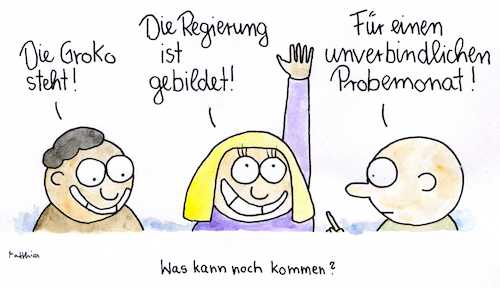 Cartoon: Probemonat (medium) by Matthias Schlechta tagged groko,verhandlungen,sondierung,ergebnisse,nachbesserung,spd,schulz,parteitag,landesverband,regierung,koalition,regierungsbildung,groko,verhandlungen,sondierung,ergebnisse,nachbesserung,spd,schulz,parteitag,landesverband,regierung,koalition,regierungsbildung