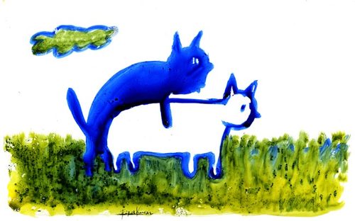 Cartoon: Basic_Instinct (medium) by firuzkutal tagged love,animal,nature,natural,cat,firuz,firuzkutal,kutal