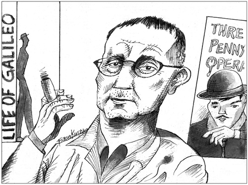 Cartoon: Bertolt Brecht (medium) by firuzkutal tagged bertolt,brecht,german,marxist,poet,playwright,theatre,kurt,weill