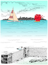Cartoon: I send you my loves (small) by firuzkutal tagged love,sea,sending,greeting,firuz,kutal,boat