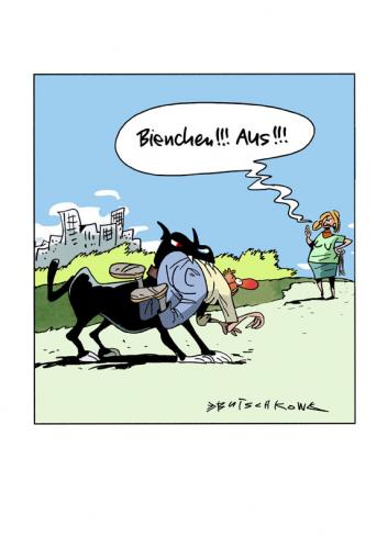 Cartoon: Das Bienchen ... (medium) by Butschkow tagged pet,haustier,hund,erziehung,pet,haustier,hund,erziehung