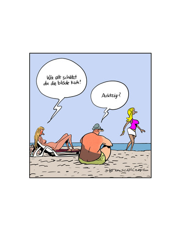 Cartoon: Bloß nichts Falsches sagen... (medium) by Butschkow tagged strand,beach,beziehungen,relationship,peter,butschkow,cartoon,woman,couple,hot,girl,sexy,strand,beach,beziehungen,relationship,peter,butschkow,cartoon,woman,couple,hot,girl,sexy