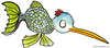 Cartoon: Half fish half fowl (small) by Frits Ahlefeldt tagged metaphor,bird,fish,fowl,hikingartist,funny,creature,clon,mutant