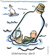 Cartoon: Life goes on (small) by Frits Ahlefeldt tagged climate global warming environment nature bottle flood funny cartoon humor hikingartist sea lonelyness isolation island message dating modern middleage television