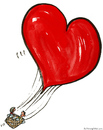 Cartoon: Love Balloon (small) by Frits Ahlefeldt tagged love,emotion,feeling,affection,couple,people,balon,air,flying