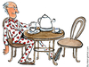Cartoon: Senior dating (small) by Frits Ahlefeldt tagged love,amour,feeling,life,retired,old,man,heart,blind,date,cartoon,drawing,illustration,free