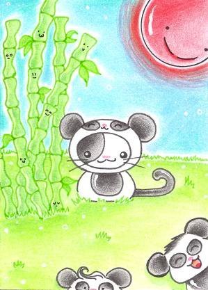 Cartoon: Kitty or Panda II (medium) by Metalbride tagged traiding,card,katze,widget
