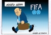 Cartoon: FIFA-Chef Blatter tritt zurück (small) by kader altunova tagged blatter sepp fussball