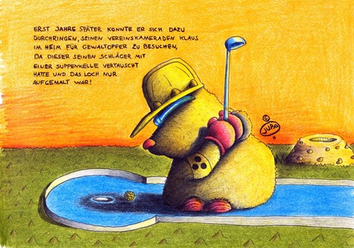 Cartoon: Maulwurf_Minigolf (medium) by Jupp tagged sport,bomm,jupp,golf,minigolf,mole,maulwurf,boom,illustration,bild,heim,spocht,grafik,graphik