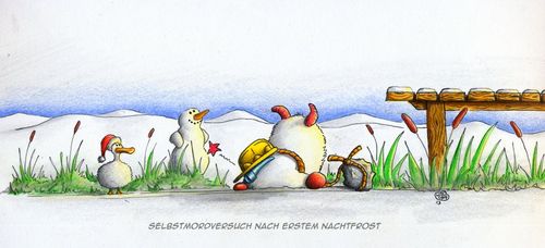 Cartoon: Selbstmord im Winter (medium) by Jupp tagged maulwurf,mole,melting,snowman,schneemann,jupp,selbstmord,winter