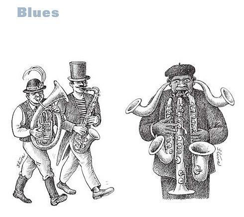 Cartoon: Blues (medium) by Jiri Sliva tagged blues,music