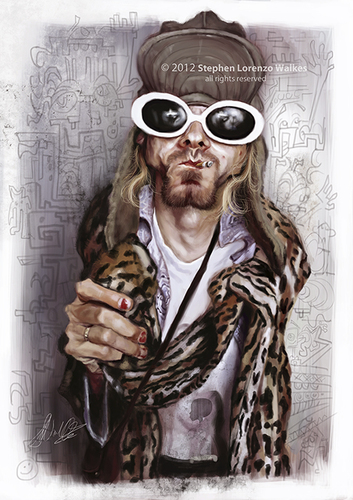 Cartoon: Kurt Cobain 2 (medium) by slwalkes tagged stephenlorenzowalkes,kurtcobain,digitalpainting,nirvana,nevermind