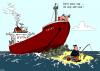 Cartoon: vessel grounding (small) by pilot tagged ship boat vessel sea pilot pilotage island