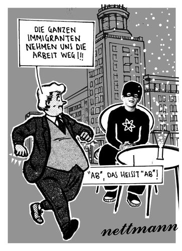 Cartoon: Nettmann vs. Geert Wilders 3 (medium) by nettmann tagged immigration