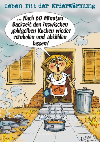 Cartoon: Leben mit der Erderwärmung (medium) by BARHOCKER tagged erderwärmung,klimawandel,klimagate,uwe,ott