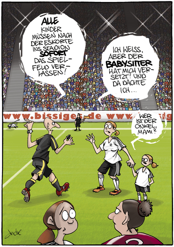Cartoon: Eskorte (medium) by andre sedlaczek tagged frauenfussball,wm
