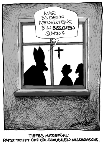 Cartoon: Tiefes Mitgefühl (medium) by andre sedlaczek tagged papst,papa,benedikt,heiliger,vater,sexueller,missbrauch