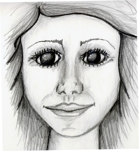 Cartoon: head of a woman (medium) by color tagged head