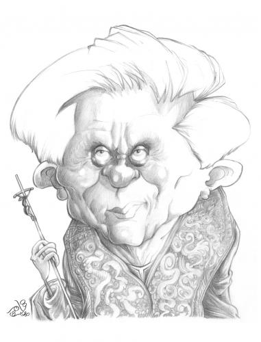Cartoon: Pope Benedict XVI - Vatican (medium) by tamer_youssef tagged pope,benedict,xvi,vatican,politics,religion,catoon,caricature,portrait,pencil,art,sketch,by,tamer,youssef,egypt