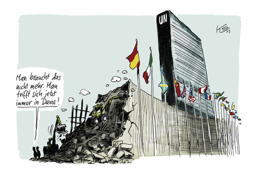 Cartoon: Abriss (medium) by Stuttmann tagged un,davos